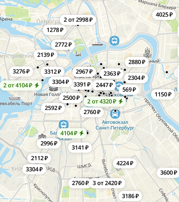 квартиры посуточно в Петербурге